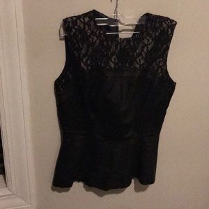 Leather and Lace Peplum Top